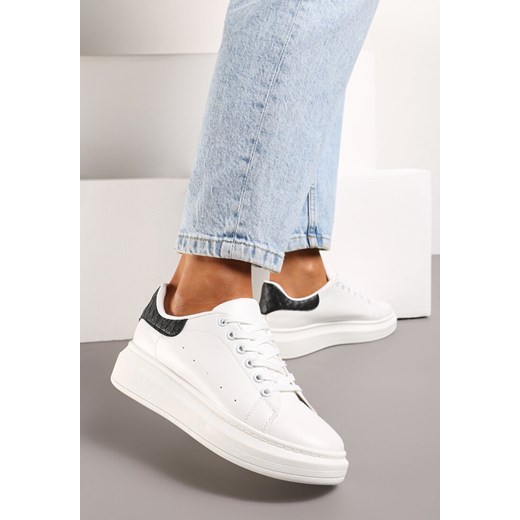 Biało-Czarne Sneakersy na Niskiej Platformie w Klasycznym Stylu Lucid Dream ze sklepu renee.pl w kategorii Buty sportowe damskie - zdjęcie 173255959