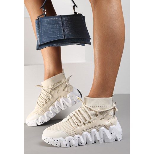 Beżowe Sneakersy Chrysialla ze sklepu renee.pl w kategorii Buty sportowe damskie - zdjęcie 173256425
