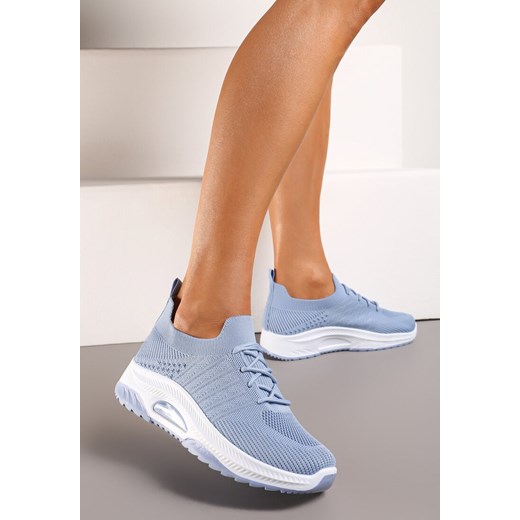 Niebieskie Wsuwane Buty Sportowe w Skarpetkowym Stylu z Ozdobną Podeszwą Moonlise ze sklepu renee.pl w kategorii Buty sportowe damskie - zdjęcie 173256995