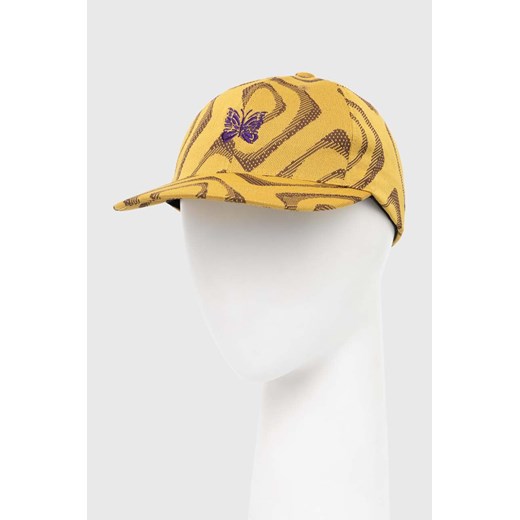 Needles czapka z daszkiem kolor żółty wzorzysta OT052 ze sklepu PRM w kategorii Czapki z daszkiem męskie - zdjęcie 173257939
