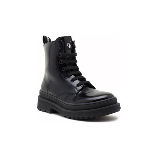 CALVIN KLEIN JEANS Botki LACE-UP | z dodatkiem skóry 38 Gomez Fashion Store okazja