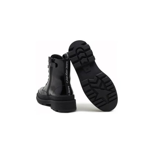 CALVIN KLEIN JEANS Botki LACE-UP | z dodatkiem skóry 30 Gomez Fashion Store promocyjna cena