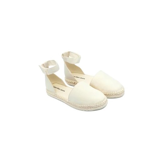 Espadryle damskie Calvin Klein białe na lato z tworzywa sztucznego z klamrą