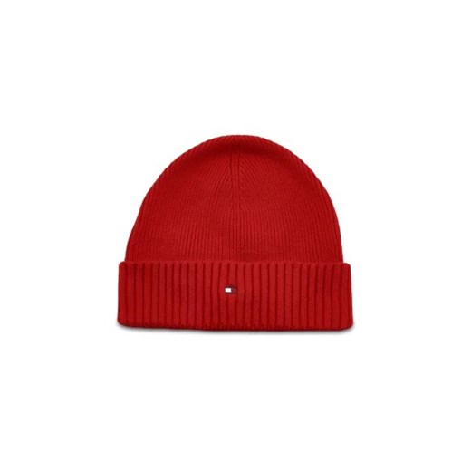 Tommy Hilfiger Czapka ESSENTIAL FLAG | z dodatkiem kaszmiru Tommy Hilfiger One Size Gomez Fashion Store wyprzedaż
