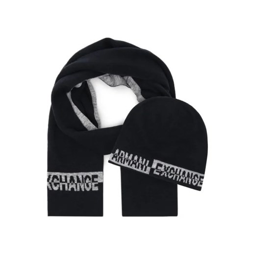 Armani Exchange Szal + czapka | z dodatkiem wełny ze sklepu Gomez Fashion Store w kategorii Szaliki męskie - zdjęcie 173272427