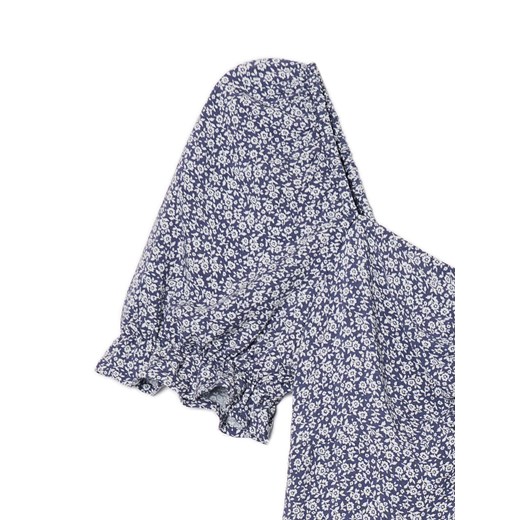 Cropp - Sukienka mini z kwiatowym wzorem all over - surowy granatowy Cropp L Cropp
