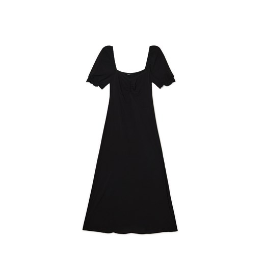 Cropp - Czarna gładka sukienka midi - czarny ze sklepu Cropp w kategorii Sukienki - zdjęcie 173276796