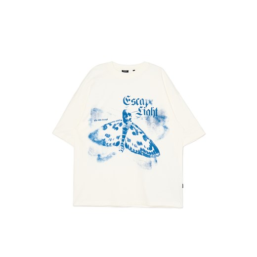 Cropp - Koszulka z nadrukiem acid wash - kremowy ze sklepu Cropp w kategorii T-shirty męskie - zdjęcie 173276875