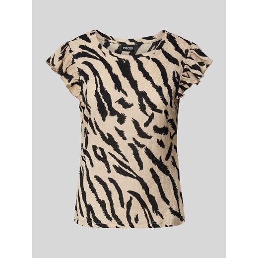 T-shirt z fakturowanym wzorem model ‘LUNA’ ze sklepu Peek&Cloppenburg  w kategorii Bluzki damskie - zdjęcie 173278676