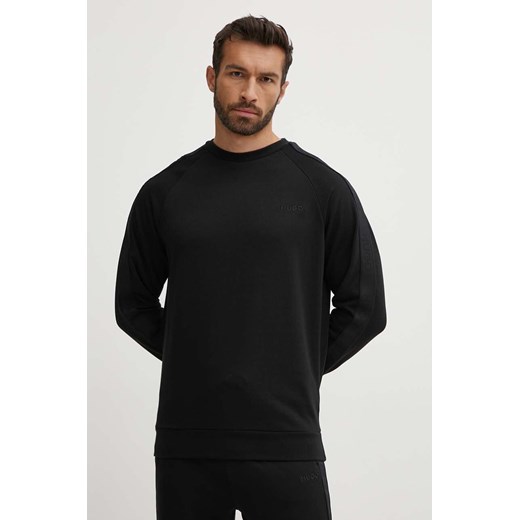 HUGO bluza bawełniana lounge kolor czarny gładka 50520494 ze sklepu ANSWEAR.com w kategorii Bluzy męskie - zdjęcie 173280475