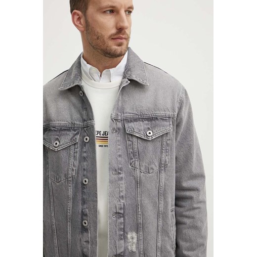 Pepe Jeans kurtka jeansowa RELAXED JACKET męska kolor szary przejściowa PM402972UI3 ze sklepu ANSWEAR.com w kategorii Kurtki męskie - zdjęcie 173280618