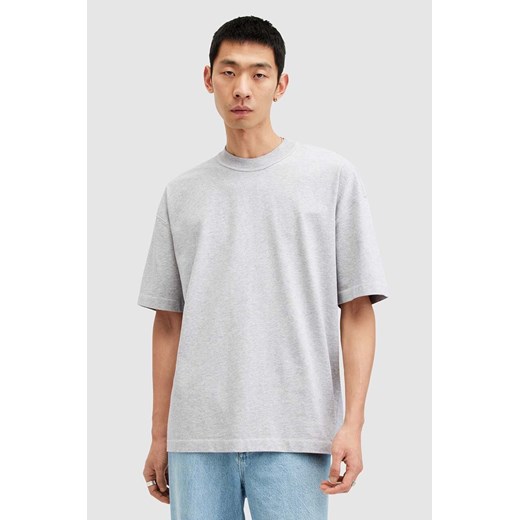 AllSaints t-shirt bawełniany ISAC SS CREW kolor szary gładki MD105V ze sklepu ANSWEAR.com w kategorii T-shirty męskie - zdjęcie 173280875