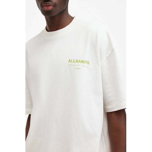 T-shirt męski AllSaints biały z bawełny 