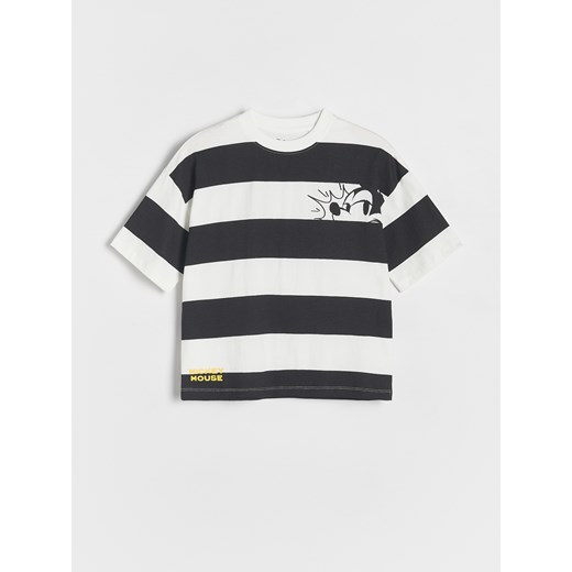 Reserved - T-shirt oversize Mickey Mouse - złamana biel ze sklepu Reserved w kategorii T-shirty chłopięce - zdjęcie 173281357