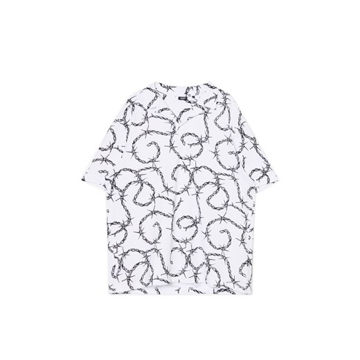 Cropp - Koszulka polo z punkowym łańcuchem - biały ze sklepu Cropp w kategorii T-shirty męskie - zdjęcie 173284117