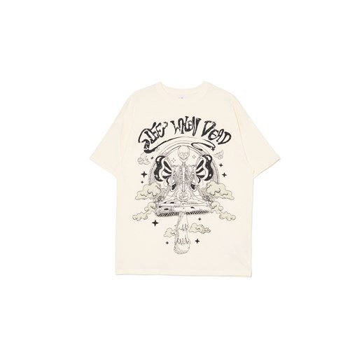 Cropp - Jasna koszulka w stylu punk rock - kremowy ze sklepu Cropp w kategorii Bluzki damskie - zdjęcie 173284126