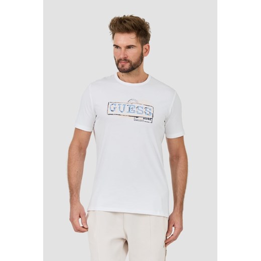 T-shirt męski Guess biały z krótkim rękawem 