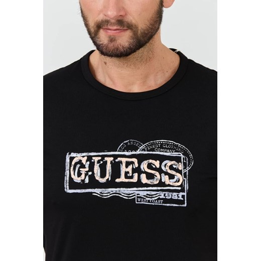 T-shirt męski Guess wiosenny z krótkim rękawem 