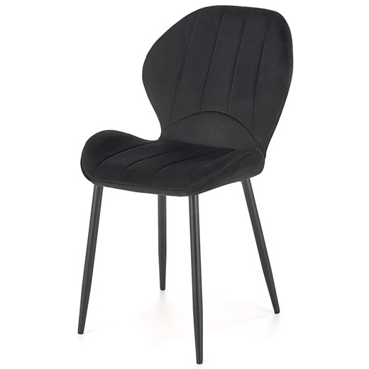 Metalowe tapicerowane czarne krzesło - Velnis Elior One Size Edinos.pl