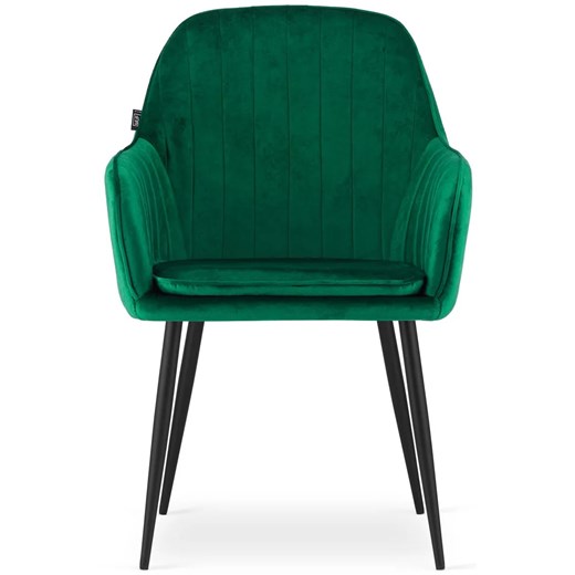 Zielone aksamitne krzesło tapicerowane - Negros 3X Elior One Size Edinos.pl
