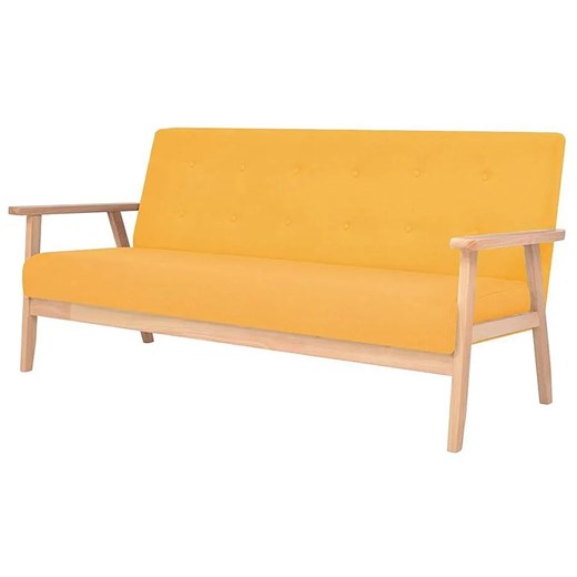 3-osobowa żółta sofa retro - Vita 3X ze sklepu Edinos.pl w kategorii Sofy i kanapy - zdjęcie 173285036