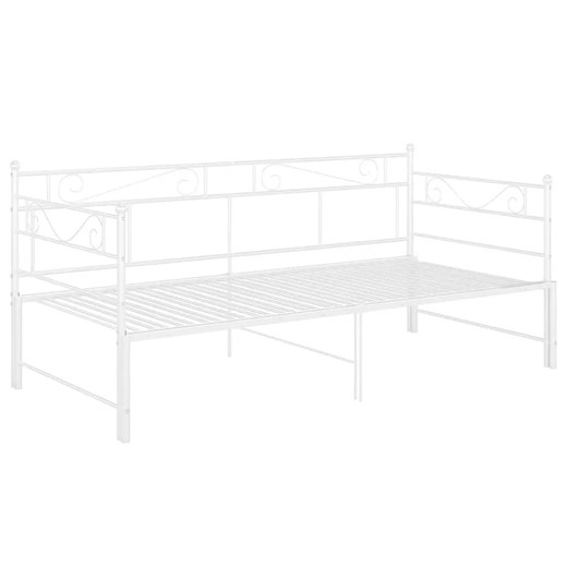 Białe metalowe łóżko rozkładane 90x200 cm - Wesper ze sklepu Edinos.pl w kategorii Łóżka i materace - zdjęcie 173285207