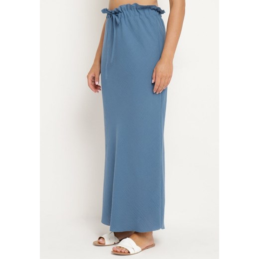 Niebieska Spódnica z  Gumką w Talii Tiamanique ze sklepu Born2be Odzież w kategorii Spódnice - zdjęcie 173285625