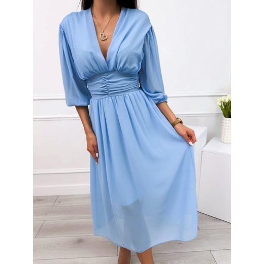 Niebieska Sukienka ze sklepu ModnaKiecka.pl w kategorii Sukienki - zdjęcie 173287907