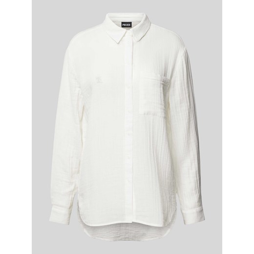 Bluzka koszulowa z fakturowanym wzorem model ‘MASTINA’ Pieces M Peek&Cloppenburg 