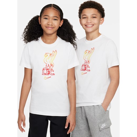 T-shirt piłkarski dla dużych dzieci Nike Liverpool F.C. - Biel ze sklepu Nike poland w kategorii T-shirty chłopięce - zdjęcie 173289349