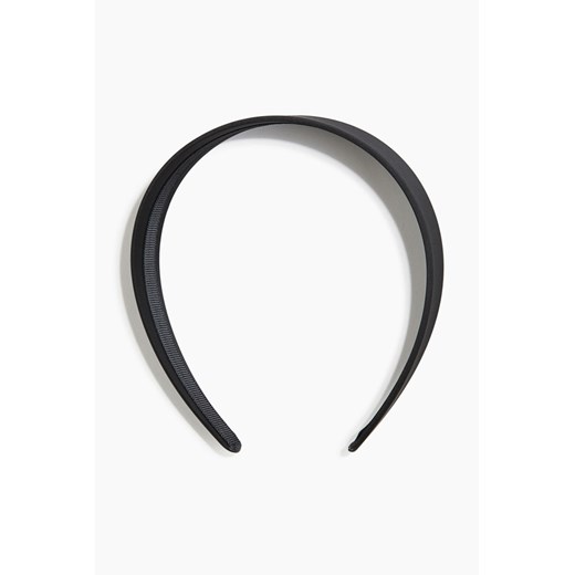 H & M - Sztywna satynowa opaska do włosów - Czarny ze sklepu H&M w kategorii Opaski damskie - zdjęcie 173289559