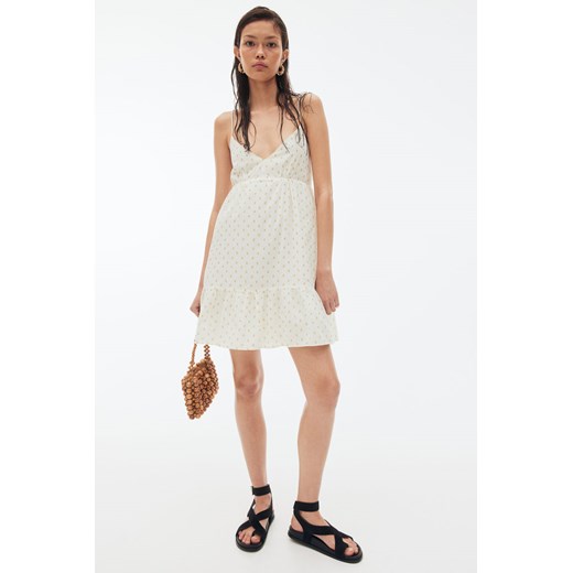 H & M - Sukienka z krepy z odkrytymi plecami - Biały H & M XL H&M