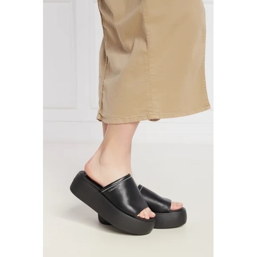 Calvin Klein Skórzane klapki FLATFORM SLIDE LTH Calvin Klein 40 Gomez Fashion Store