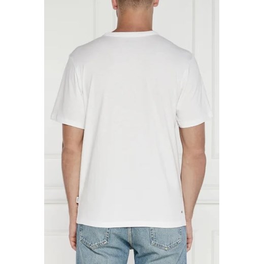 Pepe Jeans t-shirt męski z krótkimi rękawami biały z napisami 