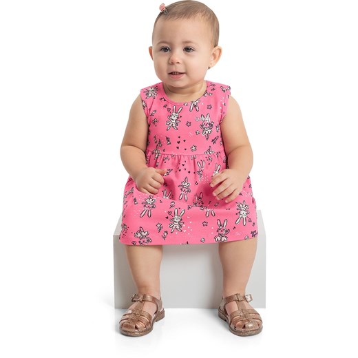 Różowa sukienka niemowlęca w króliczki ze sklepu 5.10.15 w kategorii Sukienki niemowlęce - zdjęcie 173291928