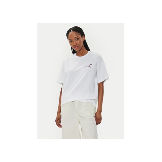Converse T-Shirt W Beach Scenentee 10026378-A01 Biały Regular Fit ze sklepu MODIVO w kategorii Bluzki damskie - zdjęcie 173292537