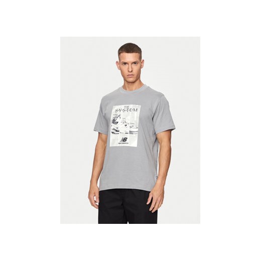 New Balance T-Shirt Poster MT41595 Szary Regular Fit ze sklepu MODIVO w kategorii T-shirty męskie - zdjęcie 173292815