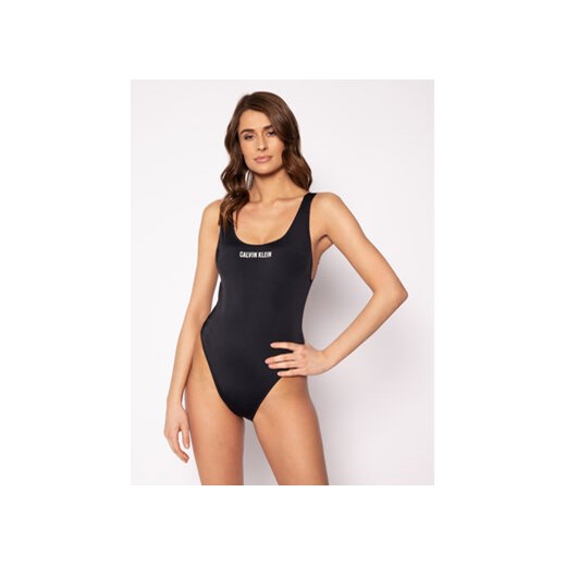 Calvin Klein Swimwear Strój kąpielowy Scoop One Piece KW0KW00980 Czarny ze sklepu MODIVO w kategorii Stroje kąpielowe - zdjęcie 173292916