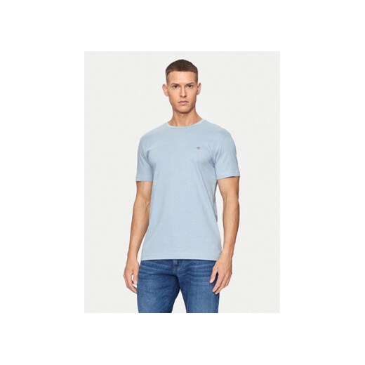 Gant T-Shirt Shield 2003185 Niebieski Slim Fit ze sklepu MODIVO w kategorii T-shirty męskie - zdjęcie 173293049