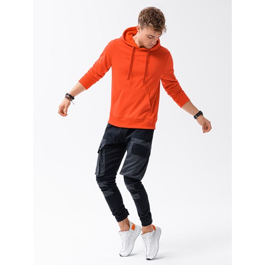 Bluza męska w mocnych kolorach - pomarańczowa V3 1351B ze sklepu Edoti w kategorii Bluzy męskie - zdjęcie 173294288