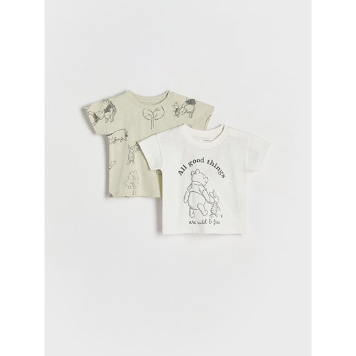 Reserved - T-shirt Kubuś Puchatek 2 pack - złamana biel ze sklepu Reserved w kategorii Koszulki niemowlęce - zdjęcie 173295319