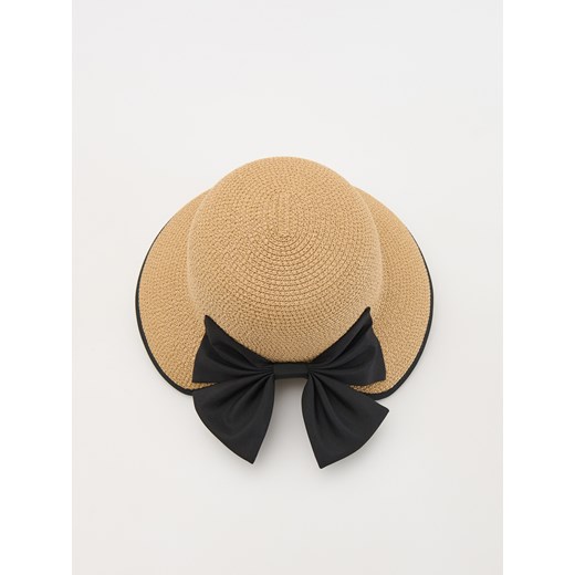 Reserved - Pleciony kapelusz z papierowej słomki - beżowy ze sklepu Reserved w kategorii Kapelusze damskie - zdjęcie 173295399
