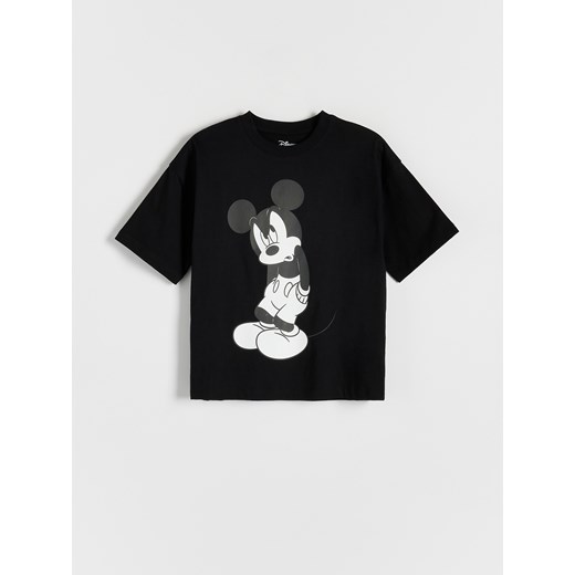 Reserved - T-shirt oversize Mickey Mouse - czarny ze sklepu Reserved w kategorii T-shirty chłopięce - zdjęcie 173295626