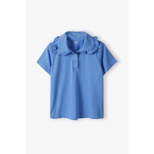 Niebieski t-shirt z kołnierzykiem - Limited Edition ze sklepu 5.10.15 w kategorii Bluzki dziewczęce - zdjęcie 173296936