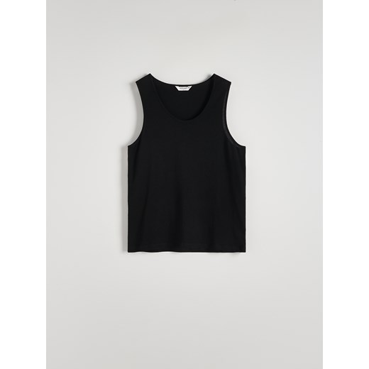 Reserved - Bawełniany tank top - czarny Reserved S Reserved