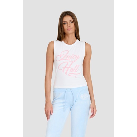 JUICY COUTURE Biały top Juicy As Hell Tank, Wybierz rozmiar M ze sklepu outfit.pl w kategorii Bluzki damskie - zdjęcie 173297826