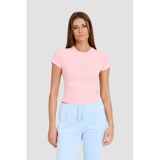 JUICY COUTURE Różowy t-shirt Retroshrunken Tee, Rozmiar M ze sklepu outfit.pl w kategorii Bluzki damskie - zdjęcie 173297898
