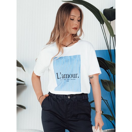T-shirt damski LAMOUR biały Dstreet RY2587 ze sklepu DSTREET.PL w kategorii Bluzki damskie - zdjęcie 173299946