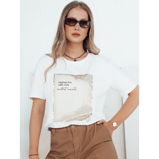 T-shirt damski CHANTE biały Dstreet RY2594 ze sklepu DSTREET.PL w kategorii Bluzki damskie - zdjęcie 173300037