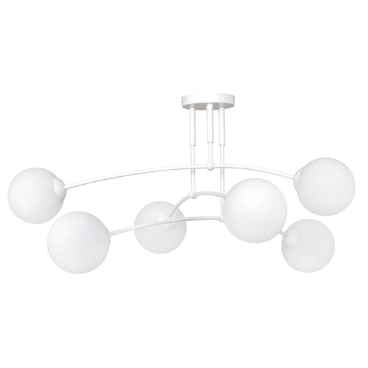 Biała lampa sufitowa z kloszami - 5X D072 N7-G47 ze sklepu Edinos.pl w kategorii Lampy sufitowe - zdjęcie 173300315